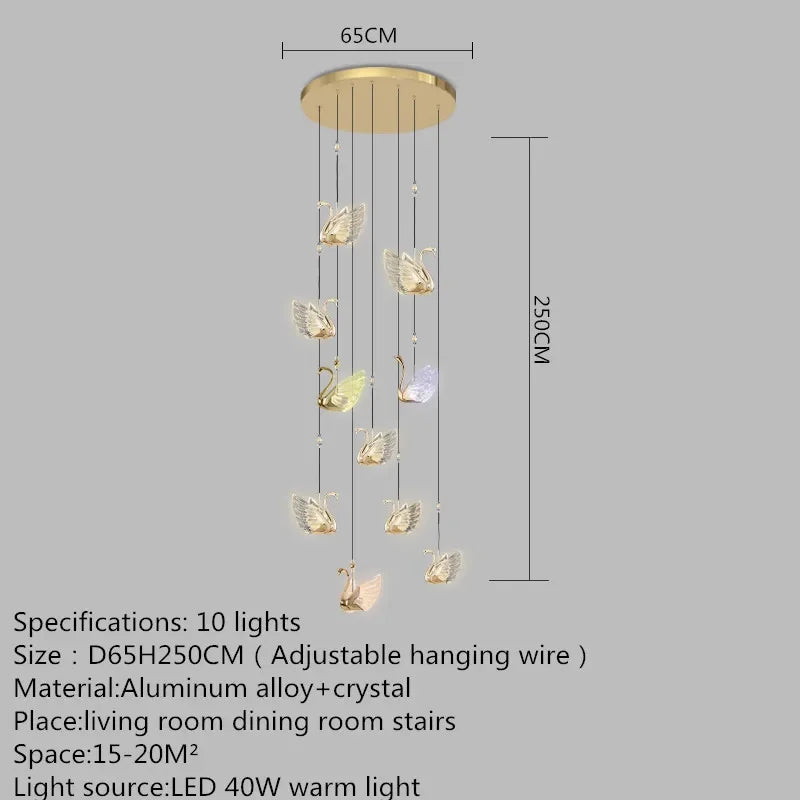 Chandelier with dimensions and specifications on a gray background