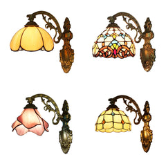 Antique Gold Stained Glass Wall Sconce