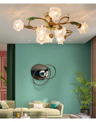 Gold Multi-Arm Flower Ceiling Light