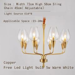 Gold Metal Frame Blue Glass Tear Drop Pendant Chandelier Light Fixture