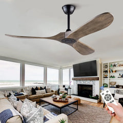 Wood Blade DC Motor Ceiling Fan with Remote Control