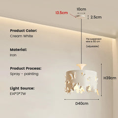 Cream Style Butterfly Drum Pendant Light