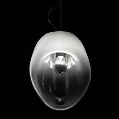 Amber Smoke Gray Glass Organic Shape Pendant Light