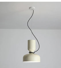 Matte Black Dome Pendant Light with Contrasting Cord