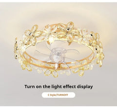 Gold Floral Glass Semi-Flush Mount Ceiling Light