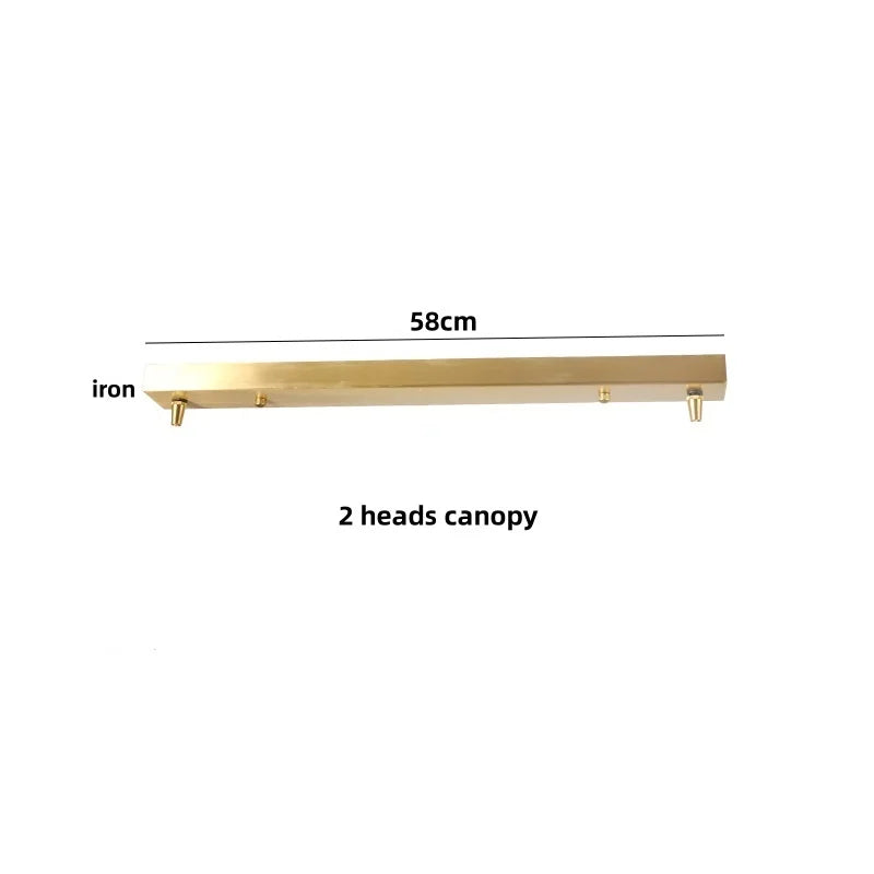 Gold iron with dimensions labeled on a white background