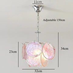 Glass Disc Pendant Light with Polished Chrome Finish
