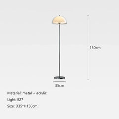 Modern Mushroom Shape Floor Lamp with Metal Finish