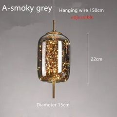 Glass Starburst Pendant Light with Integrated LEDs