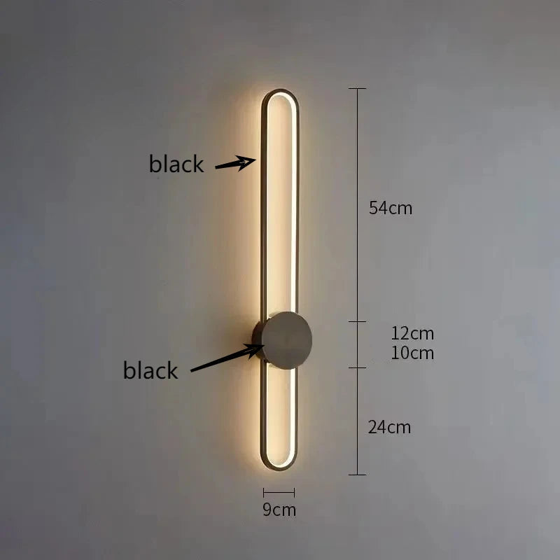 Wall-mounted light fixture with dimensions labeled on a gray background