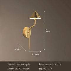 Brass Modern Mushroom Wall Sconce