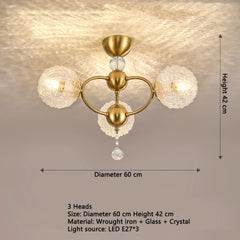 Polished Gold 8-Light Globe Chandelier with Crystal Accents