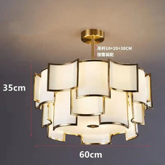Tiered Square Frosted Glass and Gold Metal Chandelier Pendant Light