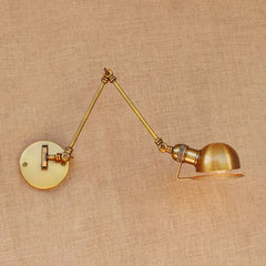Adjustable Brass Swing Arm Wall Sconce Light Fixture