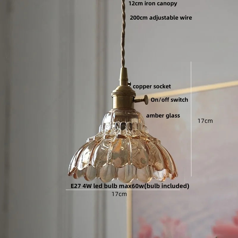Pendant light with labeled parts on a neutral background
