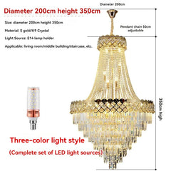 Tiered Crystal Waterfall Chandelier with Gold Finish Metal Frame