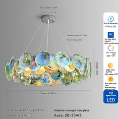Pink Round Crystal Chandelier Semi-Flush Ceiling Light