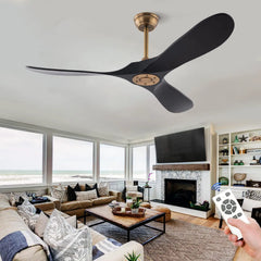 Wood Blade DC Motor Ceiling Fan with Remote Control