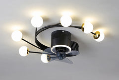 Gold Multi-Arm Ceiling Fan Light Fixture