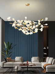 Gold Ginkgo Leaf Cluster Pendant Light Modern Accent