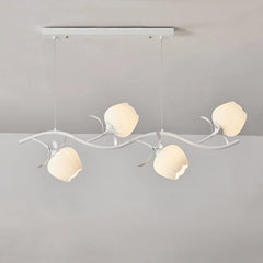 Green Floral Chandelier Acrylic Flower Pendant Light