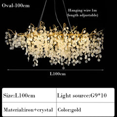 Gold Chandelier with Cascading Textured Glass Disc Accents