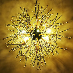 Starburst Pendant Light with Colorful Ceramic Flower Accents