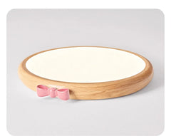 Wood Flush Mount Pink Bow Ceiling Light for Children's Room