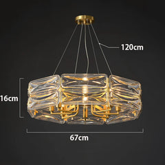 Gold Frame Geometric Crystal Chandelier Pendant Light Fixture