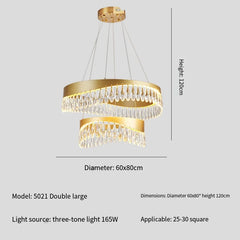 Round Crystal Pendant Light with Touch Control LED