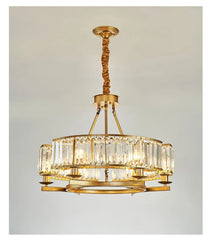 Gold Crystal Ring Tiered Chandelier Pendant Light