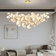 Gold Ginkgo Leaf Cluster Pendant Light Modern Accent
