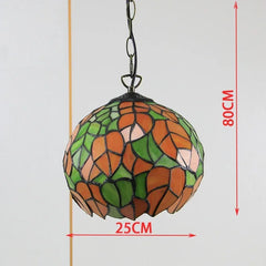 Tiffany Style Stained Glass Pendant Light with Petal Shades