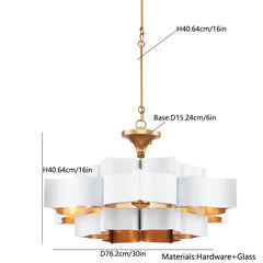 Gold Petal Wave Semi-Flush Mount Ceiling Light Fixture Warm Brass