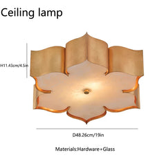 Gold Petal Wave Semi-Flush Mount Ceiling Light Fixture Warm Brass