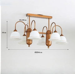 Brushed Gold Floral Chandelier Semi-Flush Ceiling Light