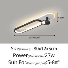 Modern Linear Spotlight Ceiling Lamp with Oval Accent