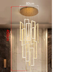 Chandelier with dimensions indicated on a ceiling