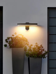 Rotatable LED Wall Sconce with Motion Sensor - Modern Exterior Light