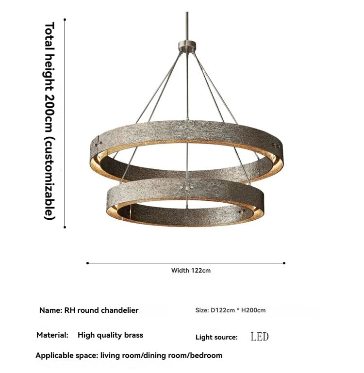 Chandelier with dimensions and specifications on a white background