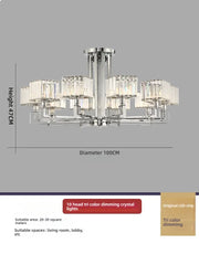 Polished Chrome Multi-Arm Crystal Chandelier
