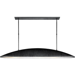 Black pendant light fixture on a white background