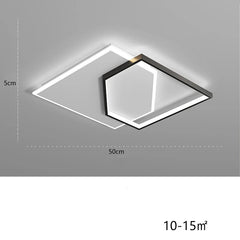 Ceiling light fixture with dimensions and power rating on a gray background