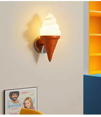 Playful Ice Cream Cone Wall Sconce, Whimsical Kids Room Lighting