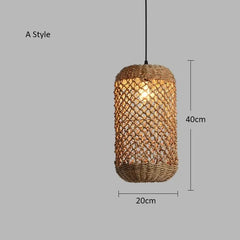 Woven Bamboo Pendant Light Natural Rattan Art Lantern Chandelier