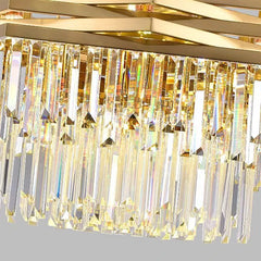 Gold Tiered Crystal Chandelier Hanging Pendant Light