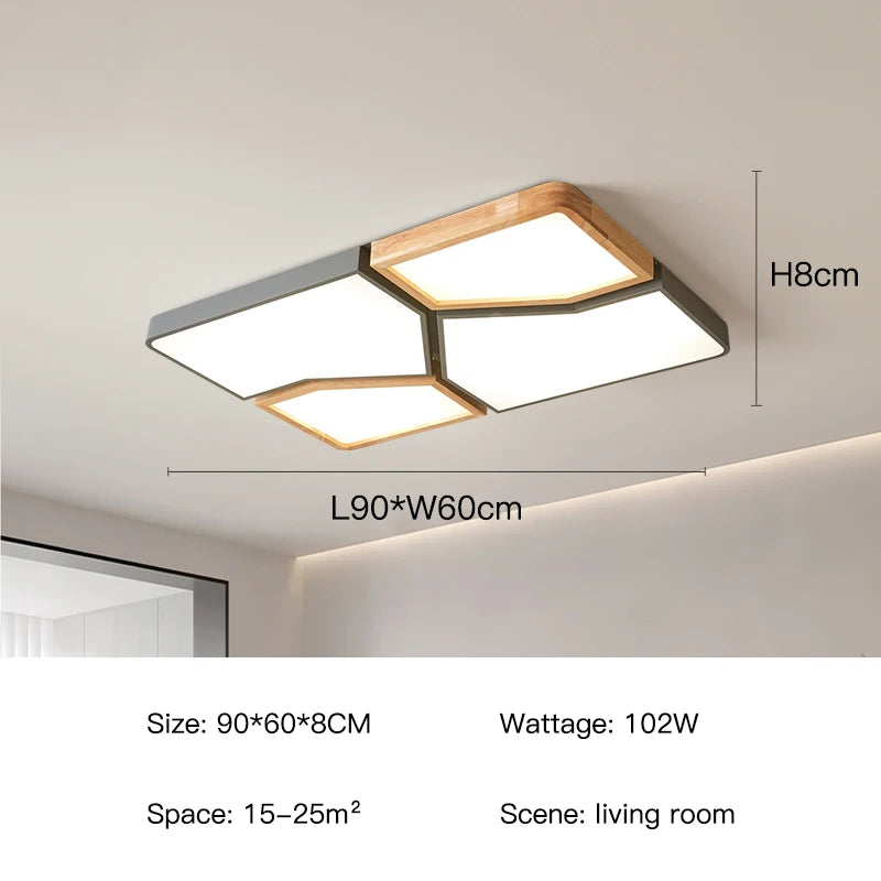 Ceiling light fixture with dimensions and specifications on a neutral background