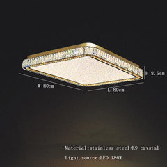 Modern Gold Crystal Oval Chandelier with Integrated LED