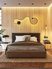 Modern Black Wave LED Sconce Light Fixture - Artistic Wall Lighting