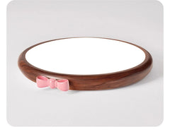 Wood Flush Mount Pink Bow Ceiling Light for Children's Room